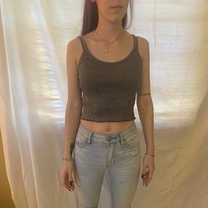 Metallic Silver Tank Top